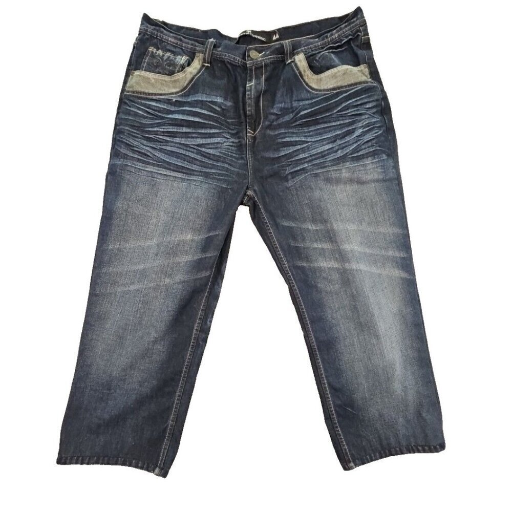 District 81 Clothing‎ Jeans Men's Size 44x26 Flap Pocket Embroidery Hip Hop